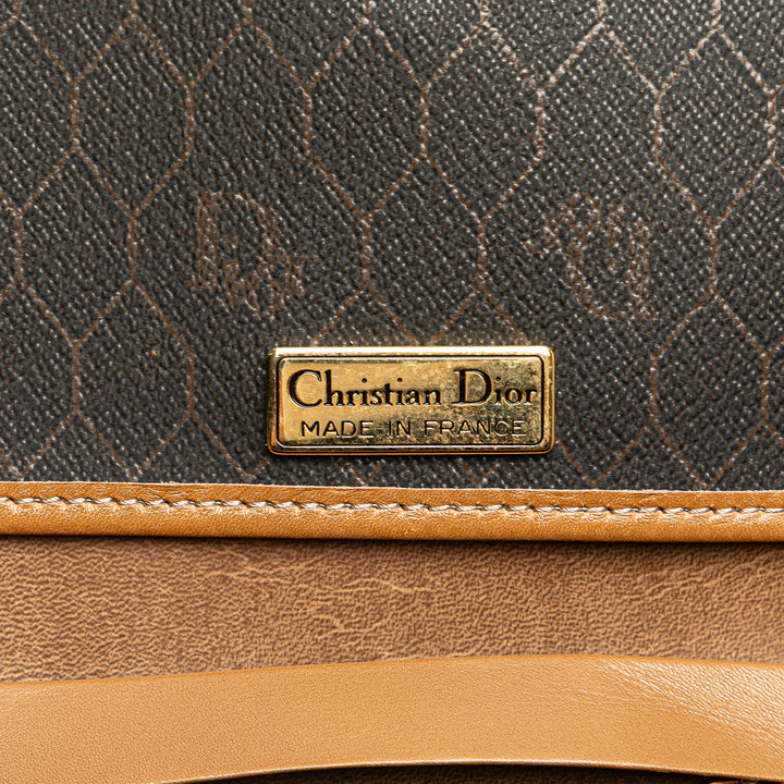 Dior Honeycomb Coated Toile Chain Sac porté croisé Noir