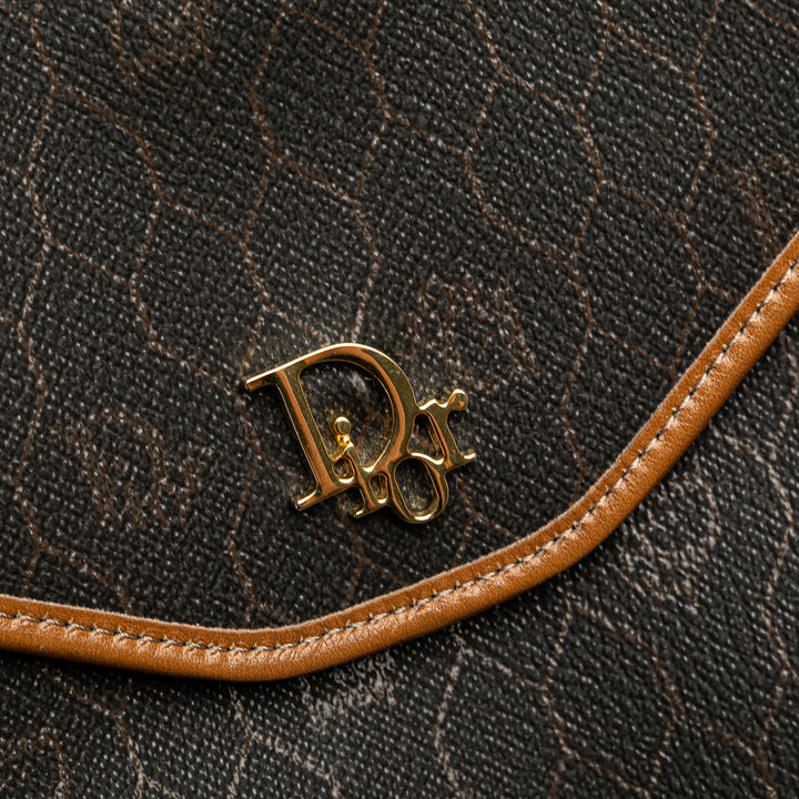 Dior Honeycomb Coated Toile Chain Sac porté croisé Noir