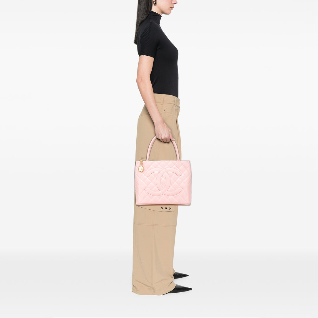 Caviar Medallion Tote Pink - Gaby Paris