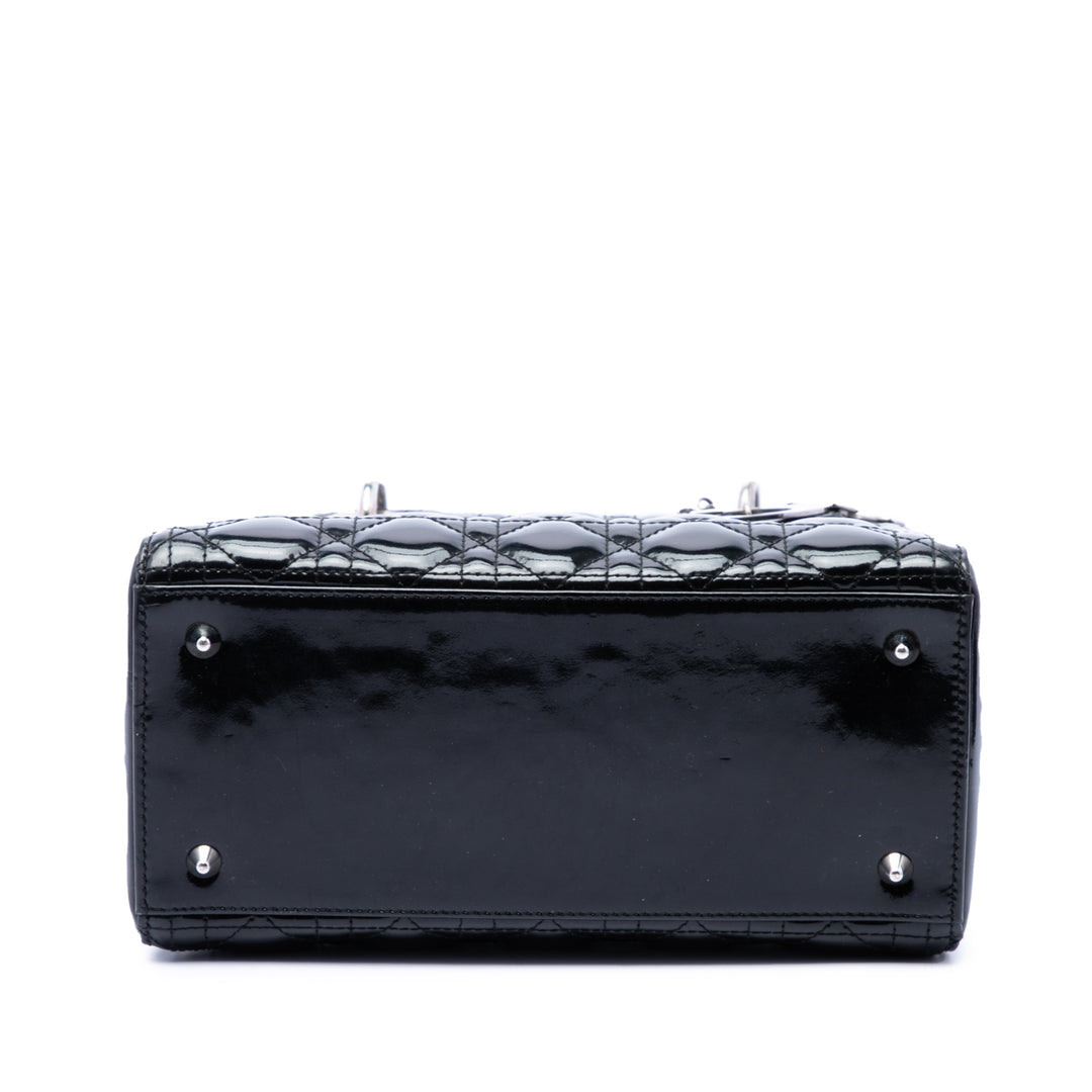 Dior Medium Cuir verni Cannage Lady Dior