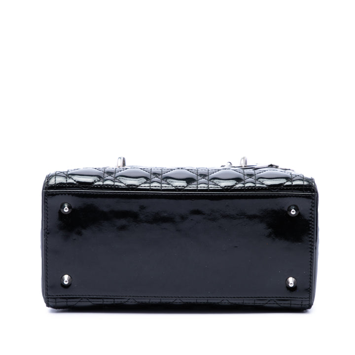 Dior Medium Cuir verni Cannage Lady Dior