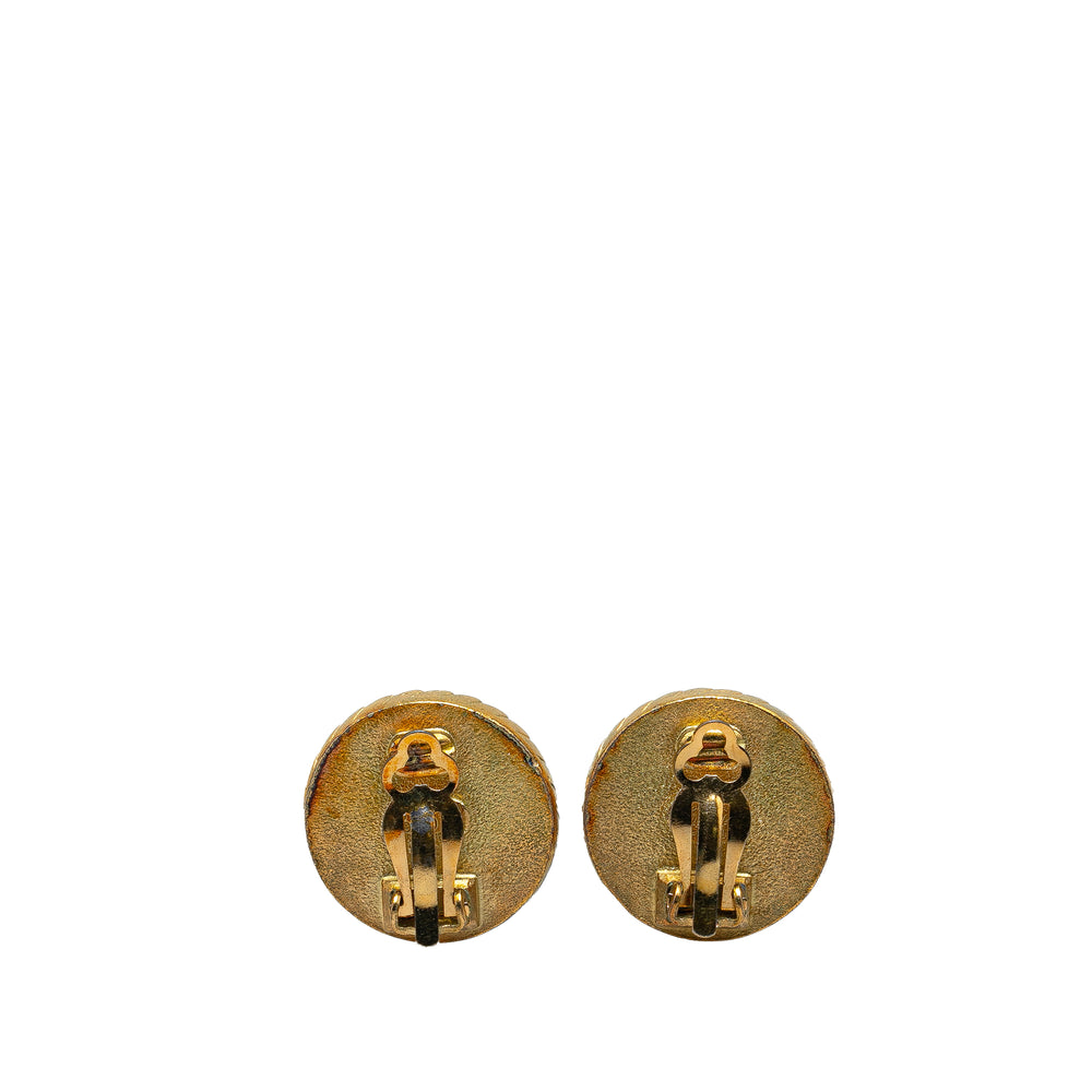 Gold Plated CC Clip On Earrings Gold - Gaby Paris