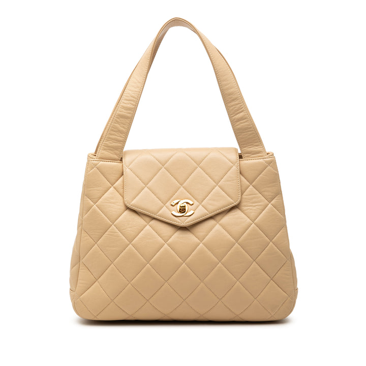 Chanel Matelassé Cuir d’agneau à rabat sac à anse supérieure