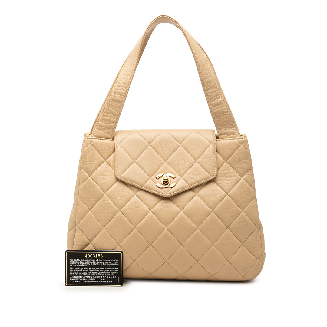 Chanel Matelassé Cuir d’agneau à rabat sac à anse supérieure
