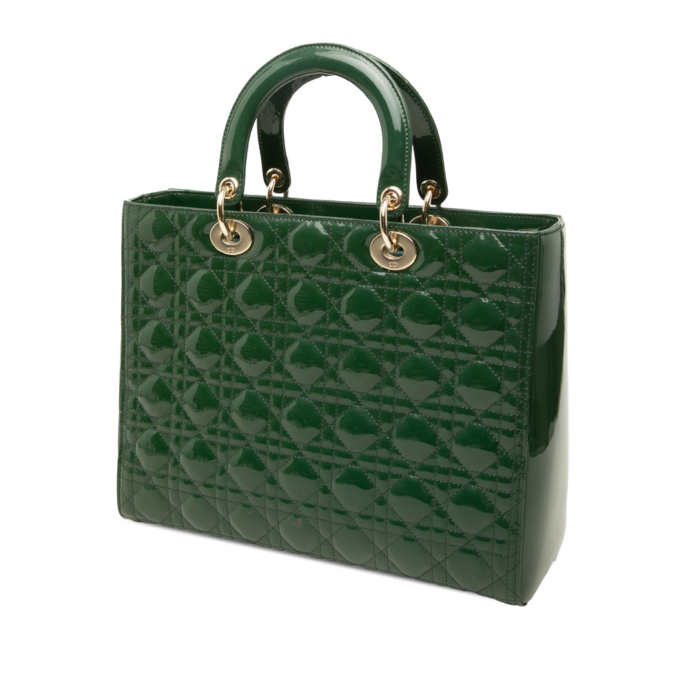 Dior Sac à main Lady Dior Cannage Grand Vert – vue 2 – GABY PARIS
