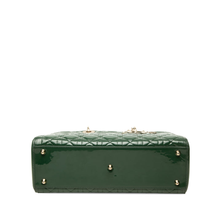 Dior Sac à main Lady Dior Cannage Grand Vert – vue 3 – GABY PARIS