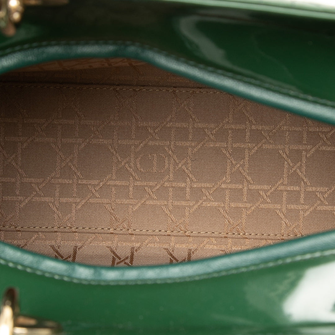 Dior Sac à main Lady Dior Cannage Grand Vert – vue 4 – GABY PARIS