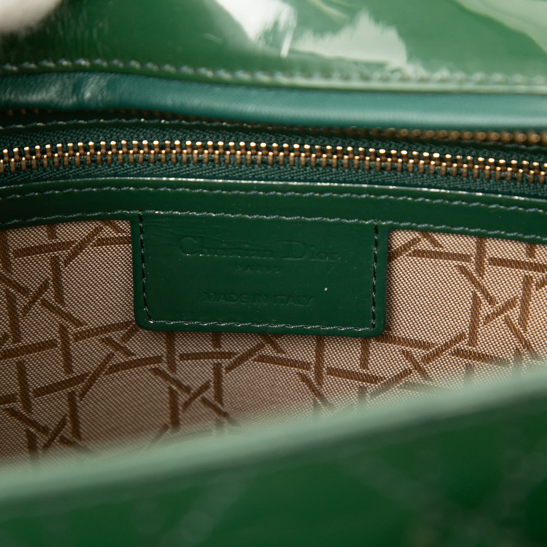 Dior Sac à main Lady Dior Cannage Grand Vert – vue 5 – GABY PARIS