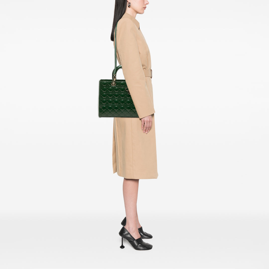 Dior Sac à main Lady Dior Cannage Grand Vert – vue 6 – GABY PARIS