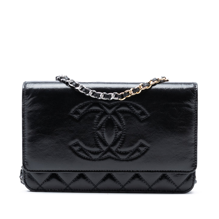Chanel CC brillant vieilli Cuir de veau Wallet on Chain