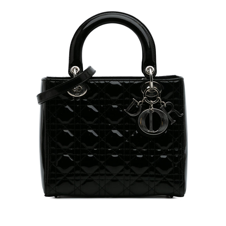 Medium Patent Cannage Lady Dior Black - Gaby Paris