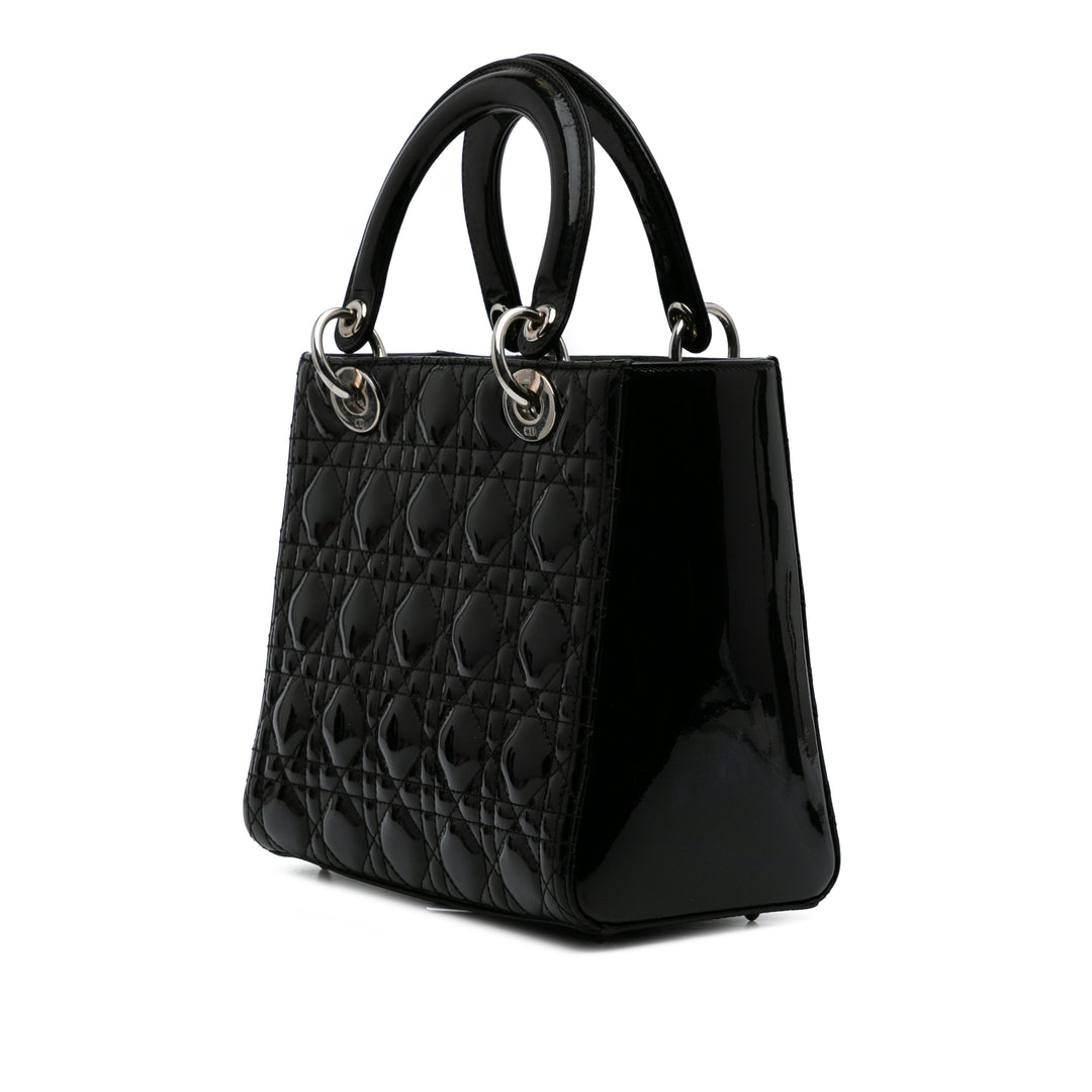 Medium Patent Cannage Lady Dior Black - Gaby Paris