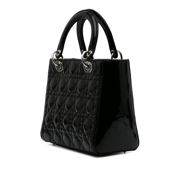 Medium Patent Cannage Lady Dior Black - Gaby Paris