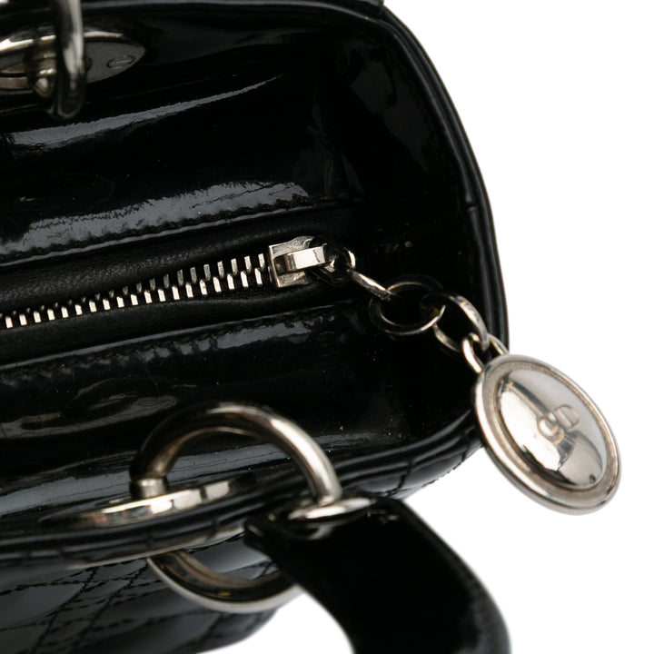 Medium Patent Cannage Lady Dior Black - Gaby Paris