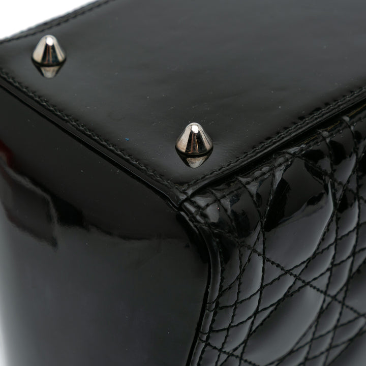 Medium Patent Cannage Lady Dior Black - Gaby Paris