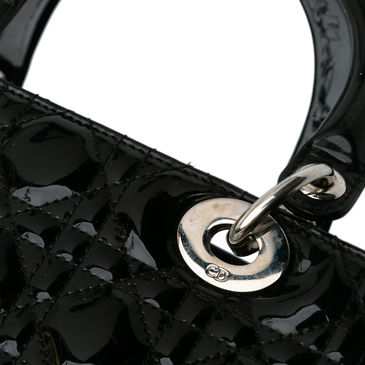 Medium Patent Cannage Lady Dior Black - Gaby Paris