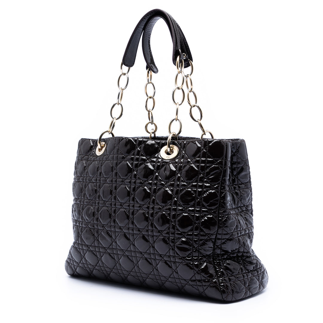 Cannage Lady Dior Souple Cabas Grand Noir