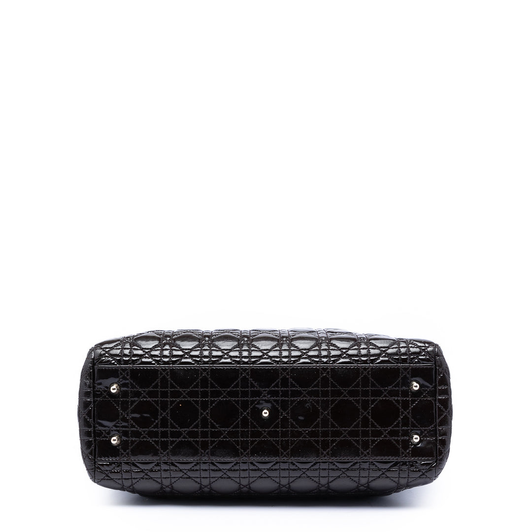 Cannage Lady Dior Souple Cabas Grand Noir