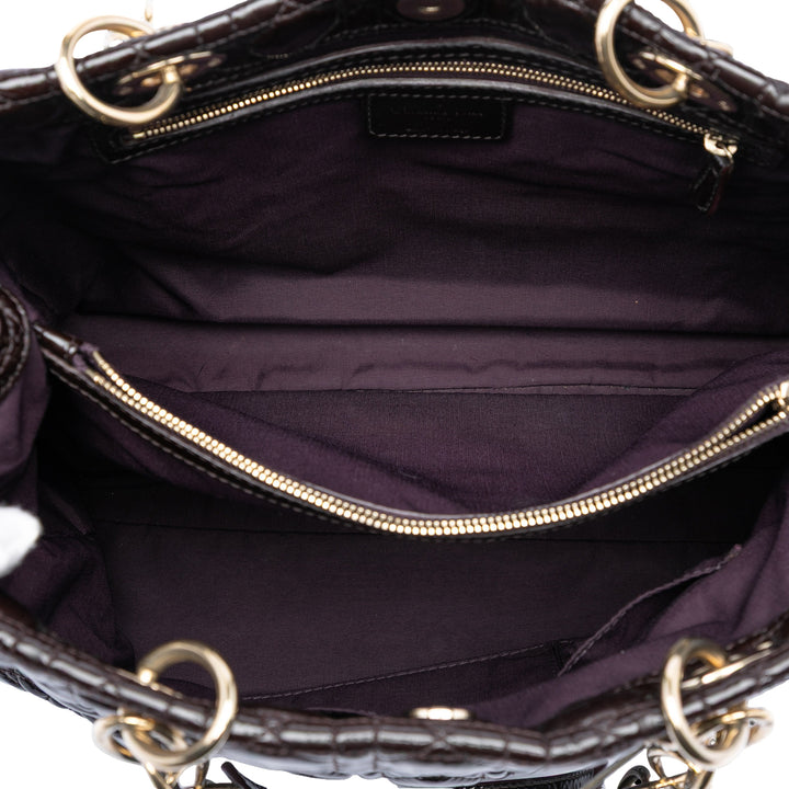 Cannage Lady Dior Souple Cabas Grand Noir