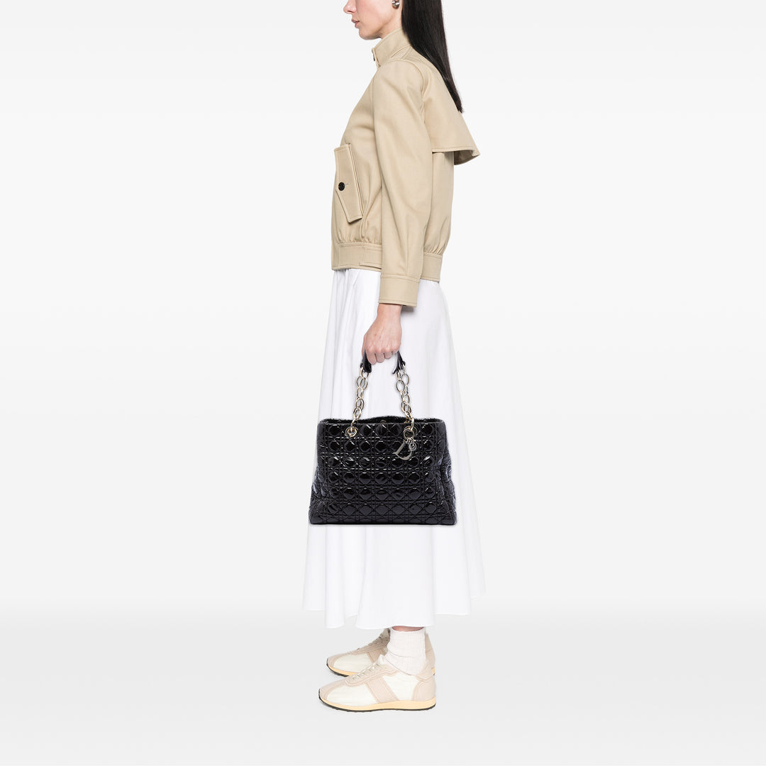 Cannage Lady Dior Souple Cabas Grand Noir