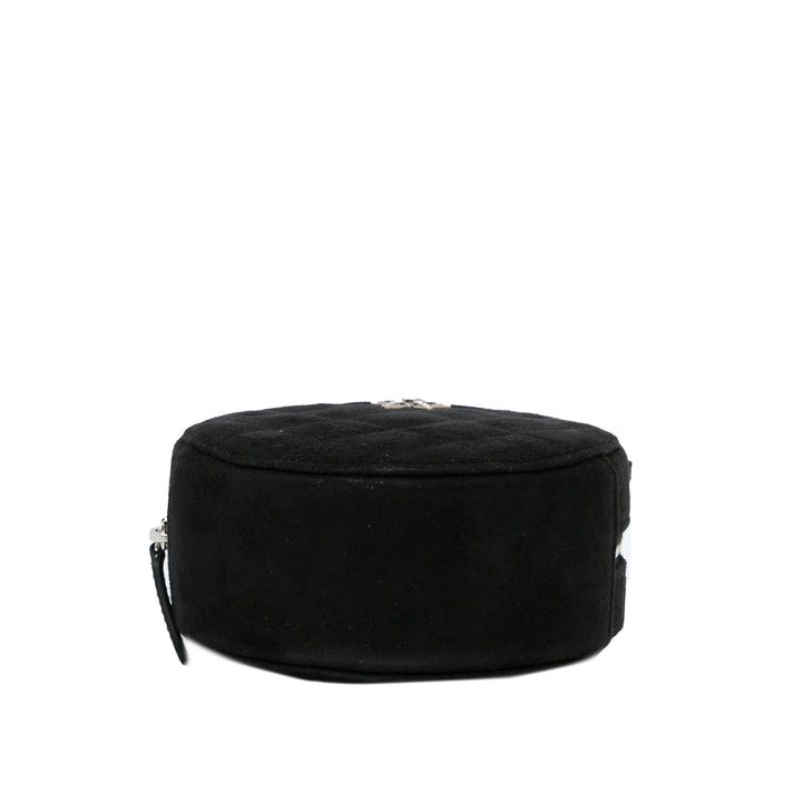 Chanel Suede Cocostellar Round Clutch on Chain Black - GABY PARIS