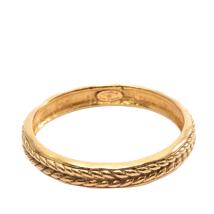 Chanel plaqué Braided Motif Bangle Bracelet