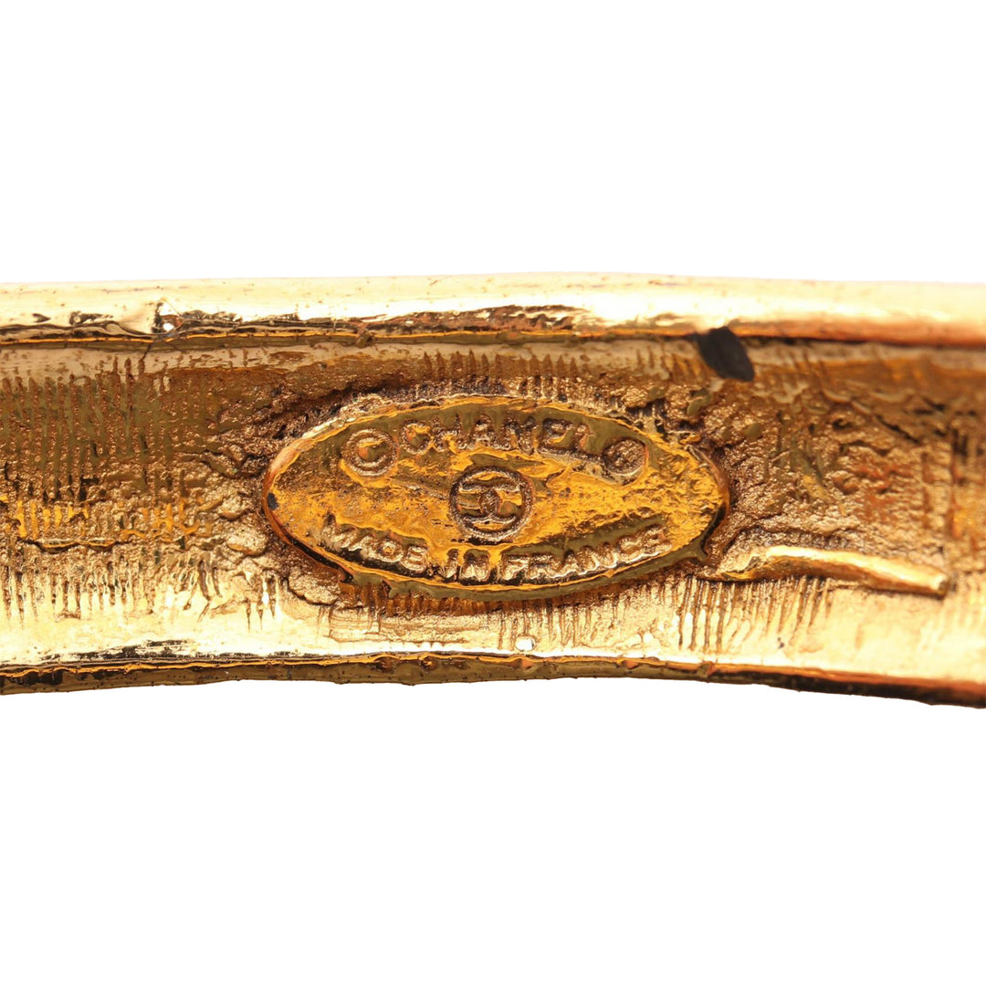 Chanel plaqué Braided Motif Bangle Bracelet