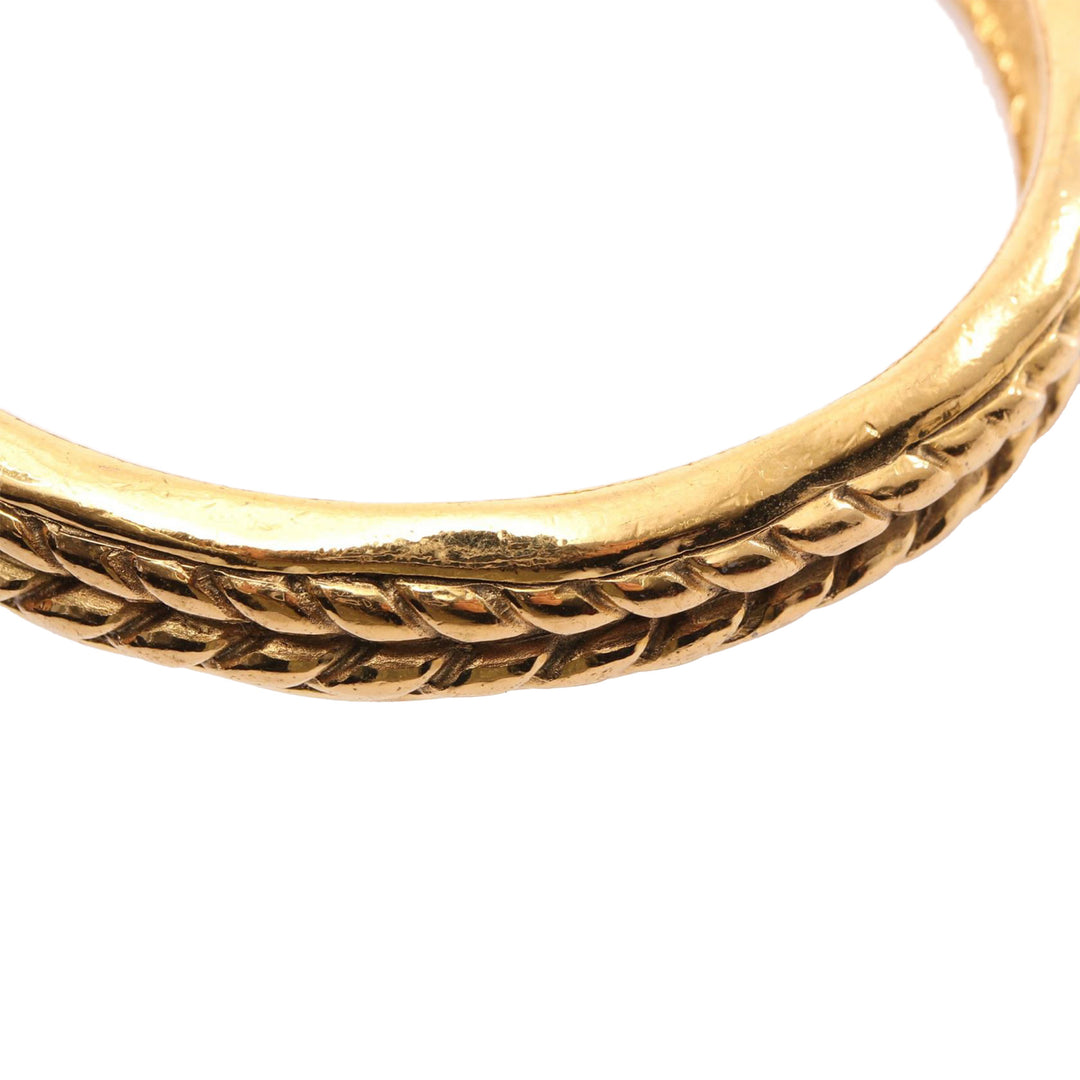 Chanel plaqué Braided Motif Bangle Bracelet