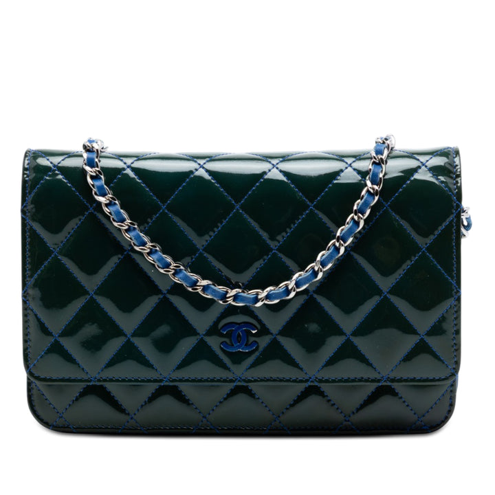 Chanel CC Matelassé Cuir verni Incognito Wallet on Chain