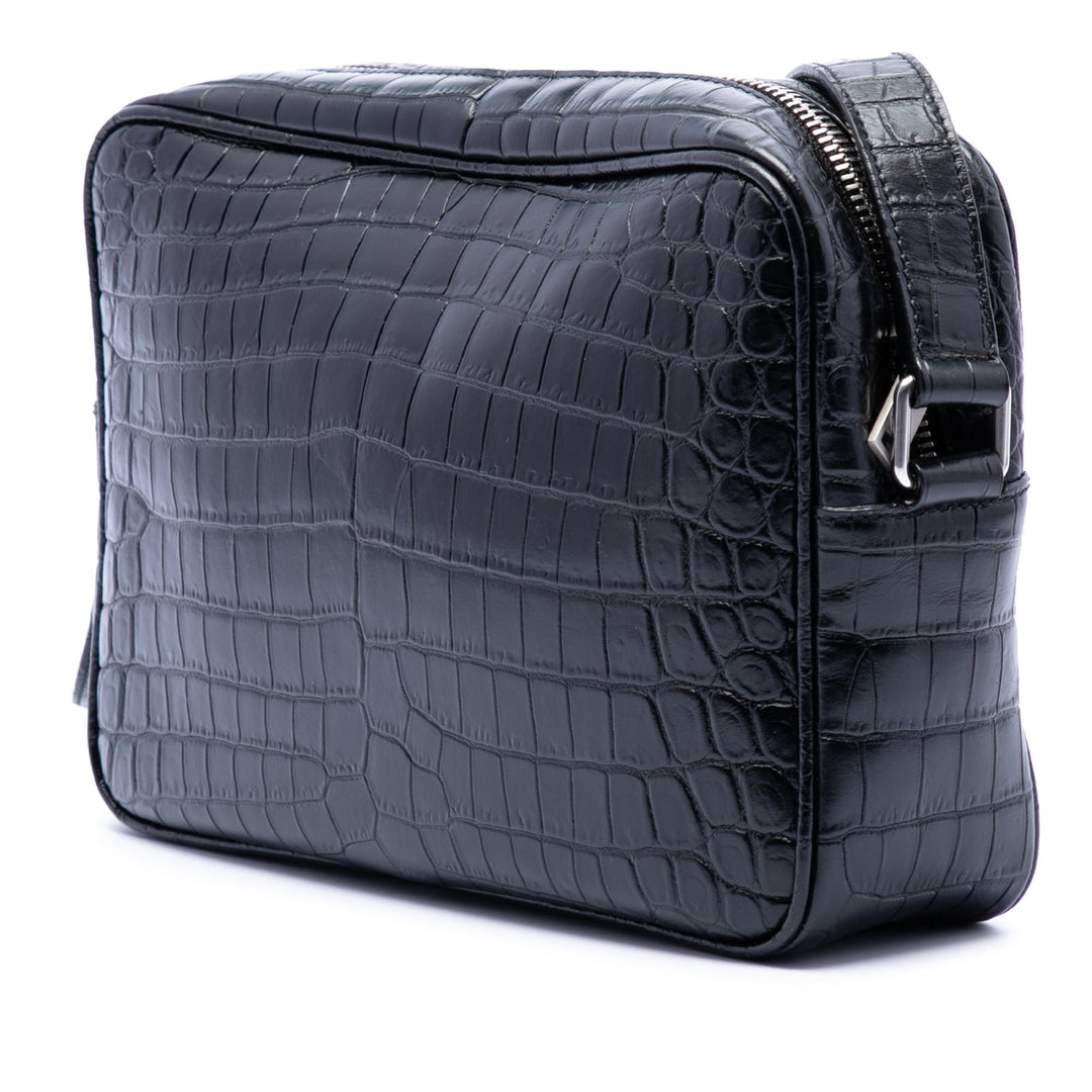 Saint Laurent Crocodile embossé Cuir Camp Sac caméra