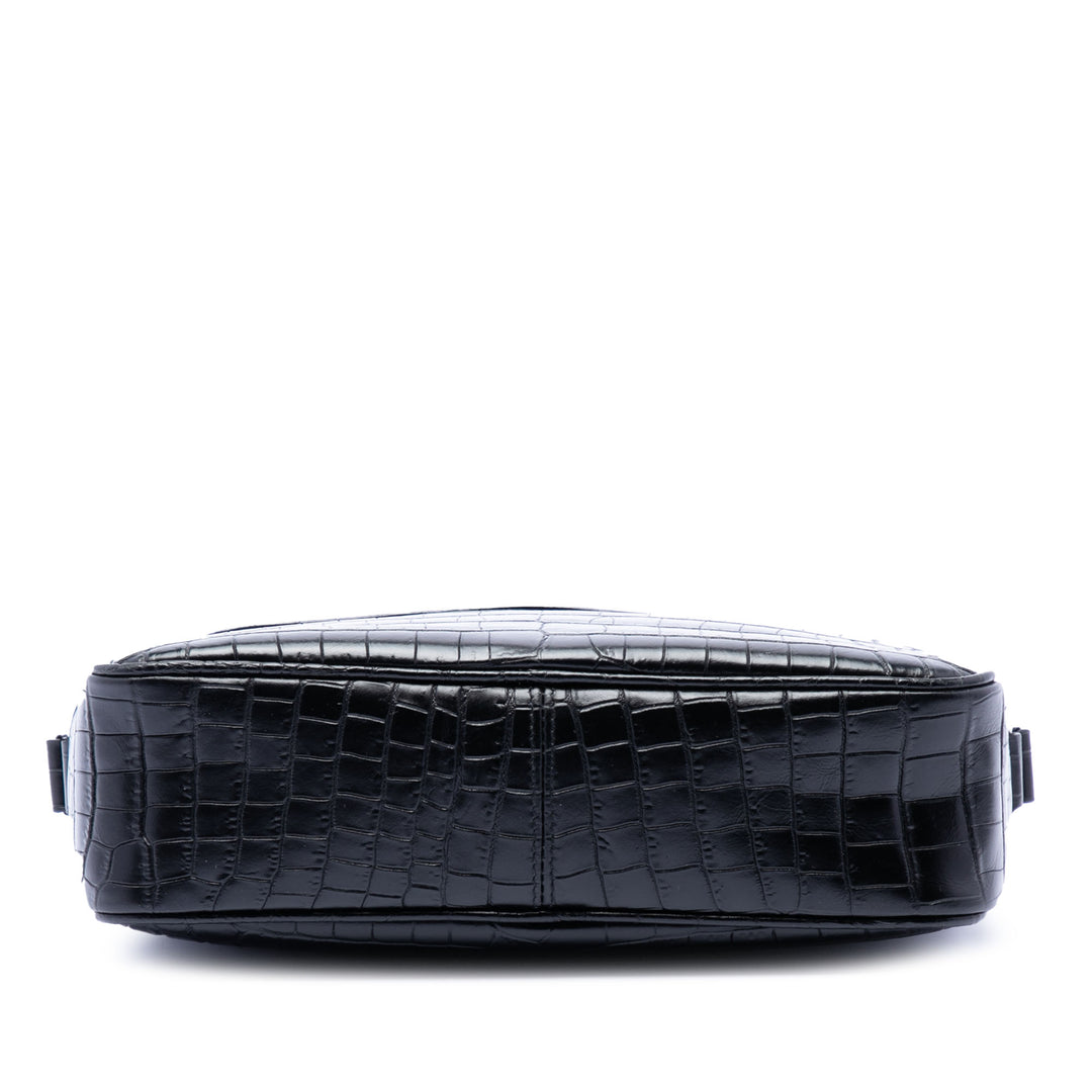 Saint Laurent Crocodile embossé Cuir Camp Sac caméra