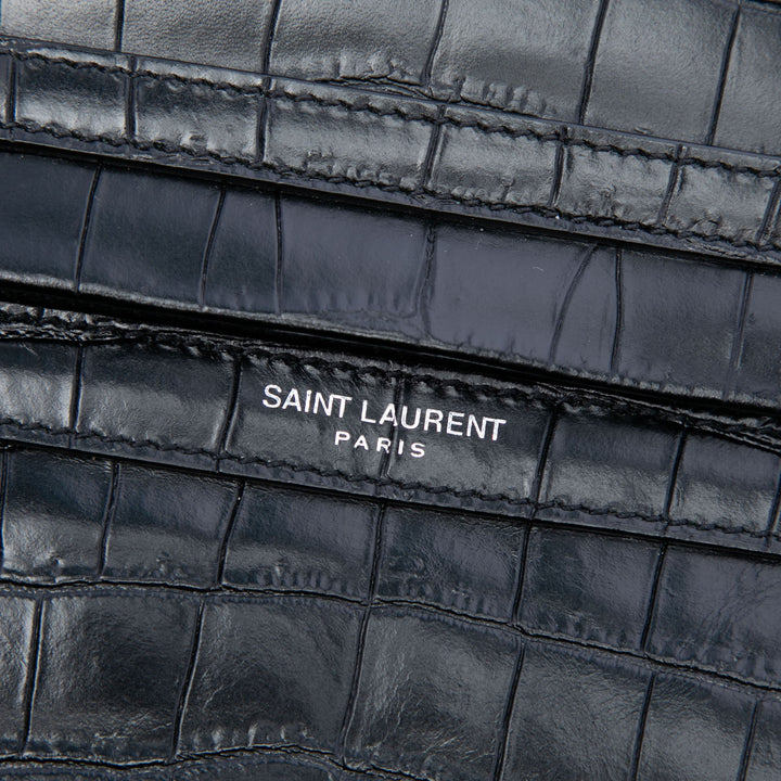Saint Laurent Crocodile embossé Cuir Camp Sac caméra