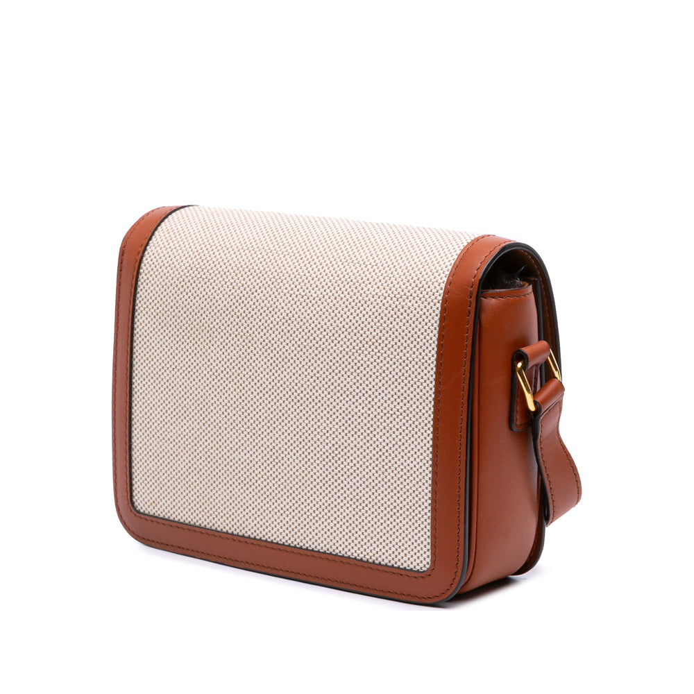 Celine Teen Toile and Cuir de veau Triomphe Sac porté croisé Marron – GABY PARIS Authentique