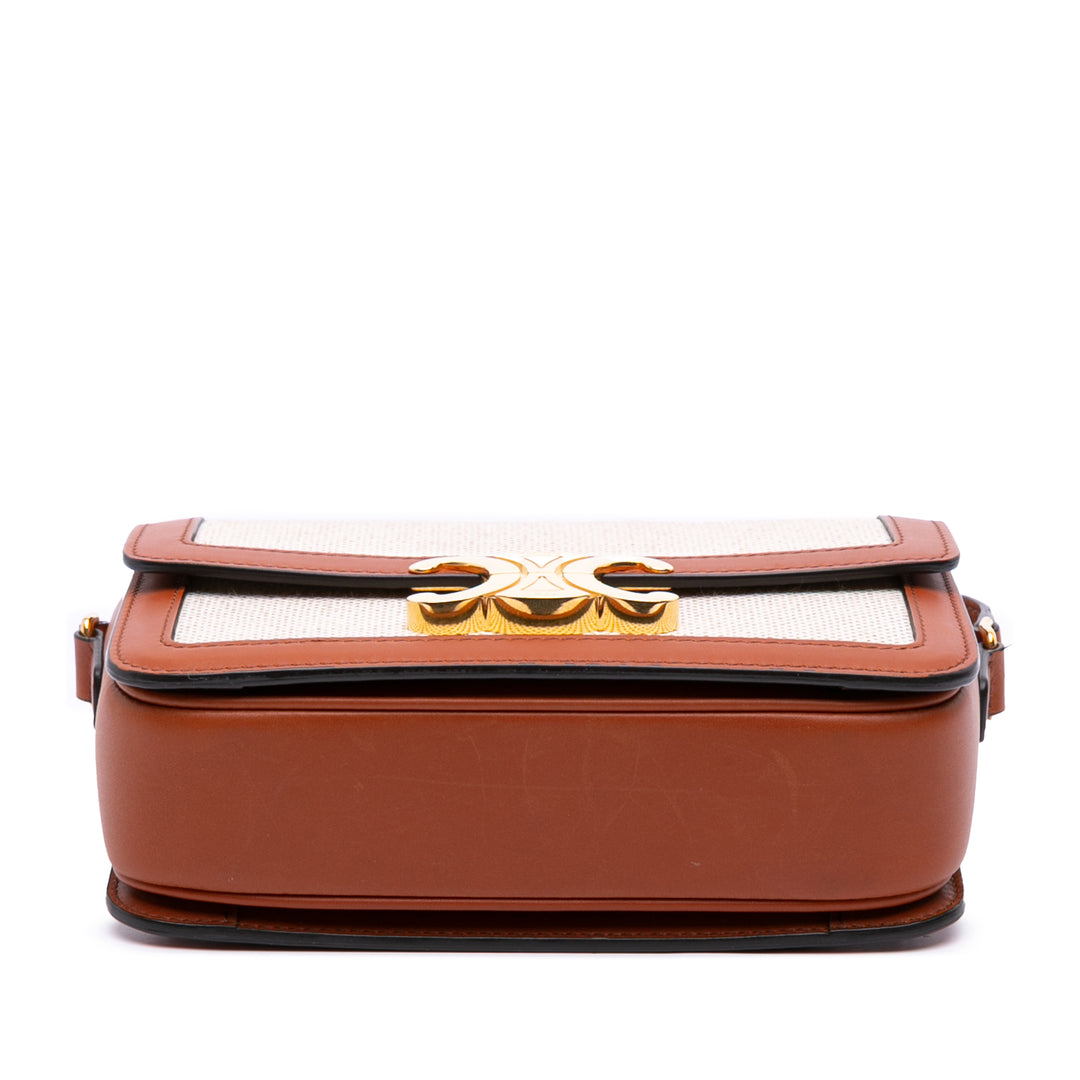 Celine Teen Toile and Cuir de veau Triomphe Sac porté croisé Marron – GABY PARIS Authentique