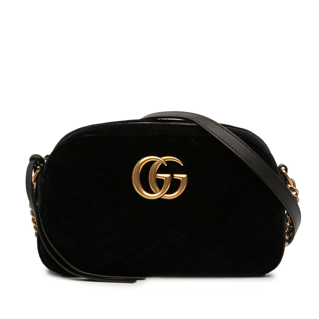 Gucci Small GG Marmont Matelasse Velours Sac porté croisé