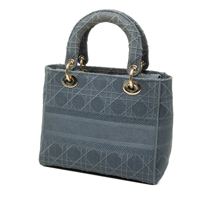Lady D-Lite Cannage brodé Moyen Bleu