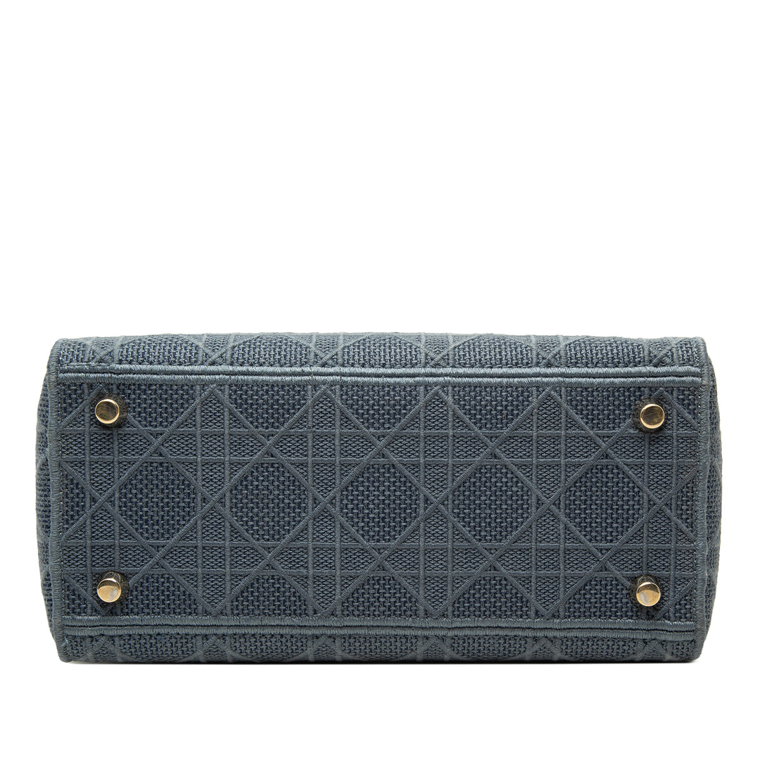 Lady D-Lite Cannage brodé Moyen Bleu