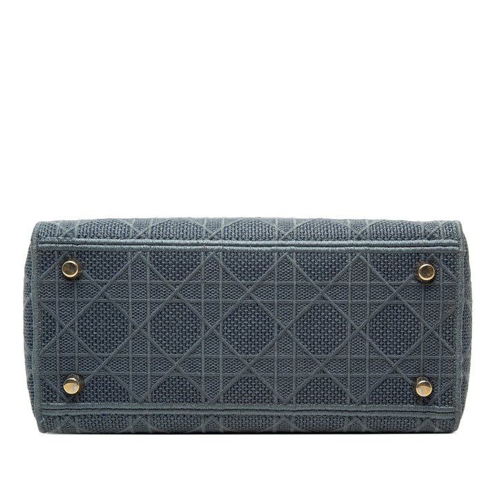 Lady D-Lite Cannage brodé Moyen Bleu