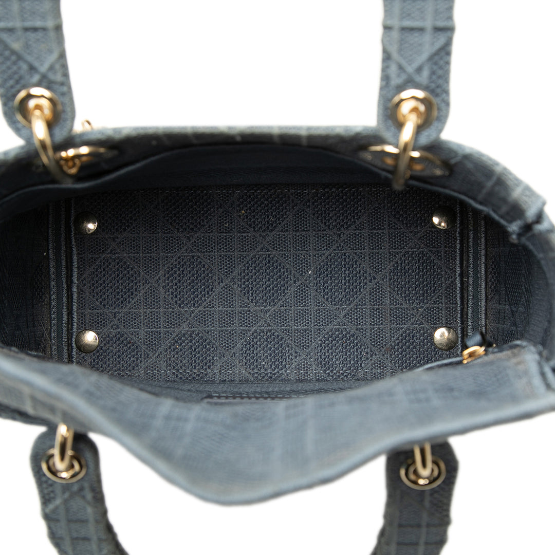 Lady D-Lite Cannage brodé Moyen Bleu