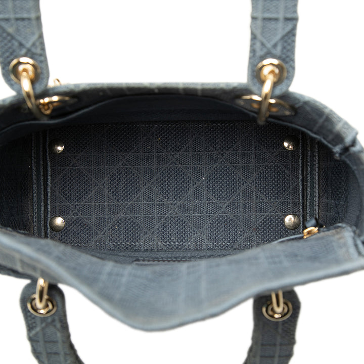 Lady D-Lite Cannage brodé Moyen Bleu