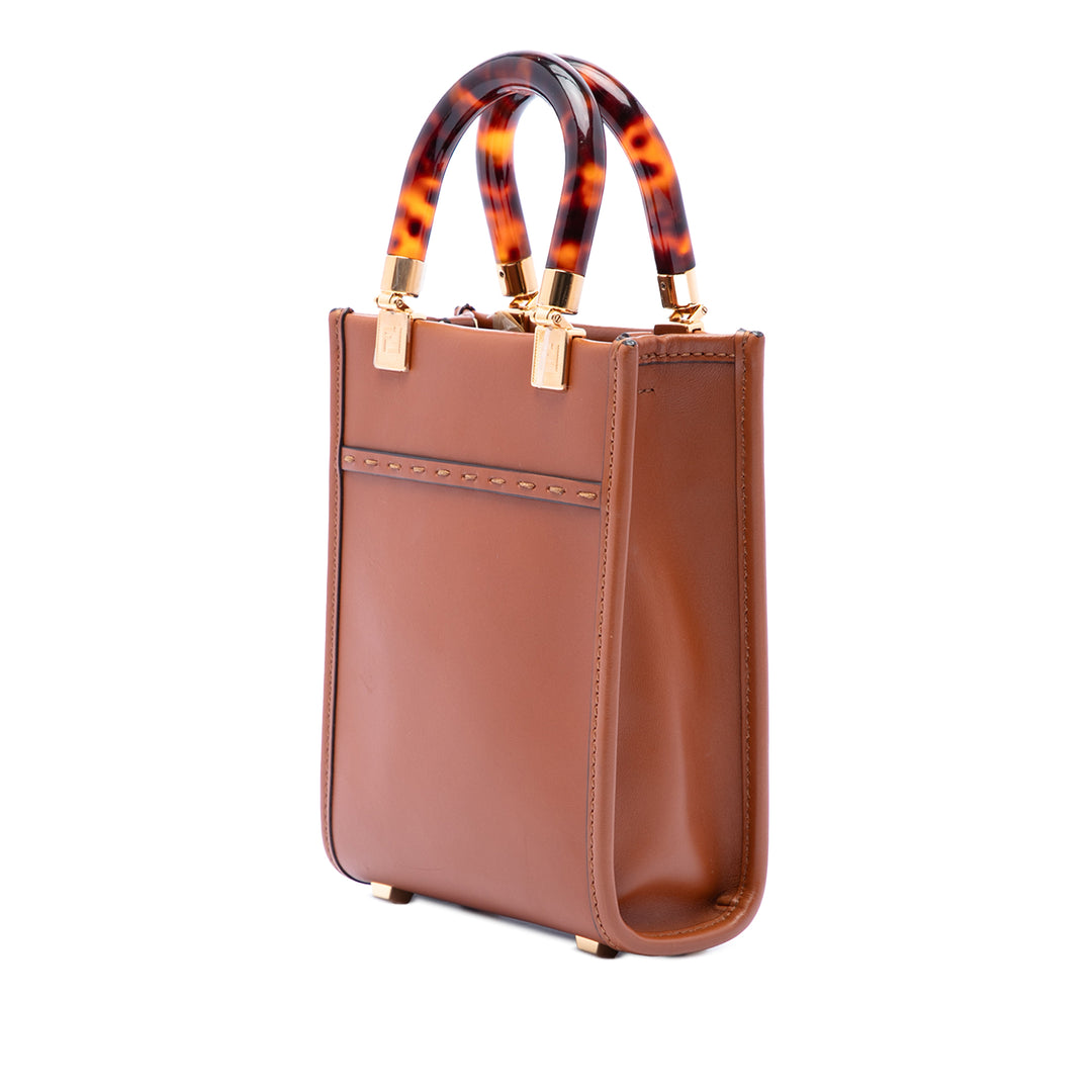Fendi Mini Cuir Sunshine Shopper Cabas