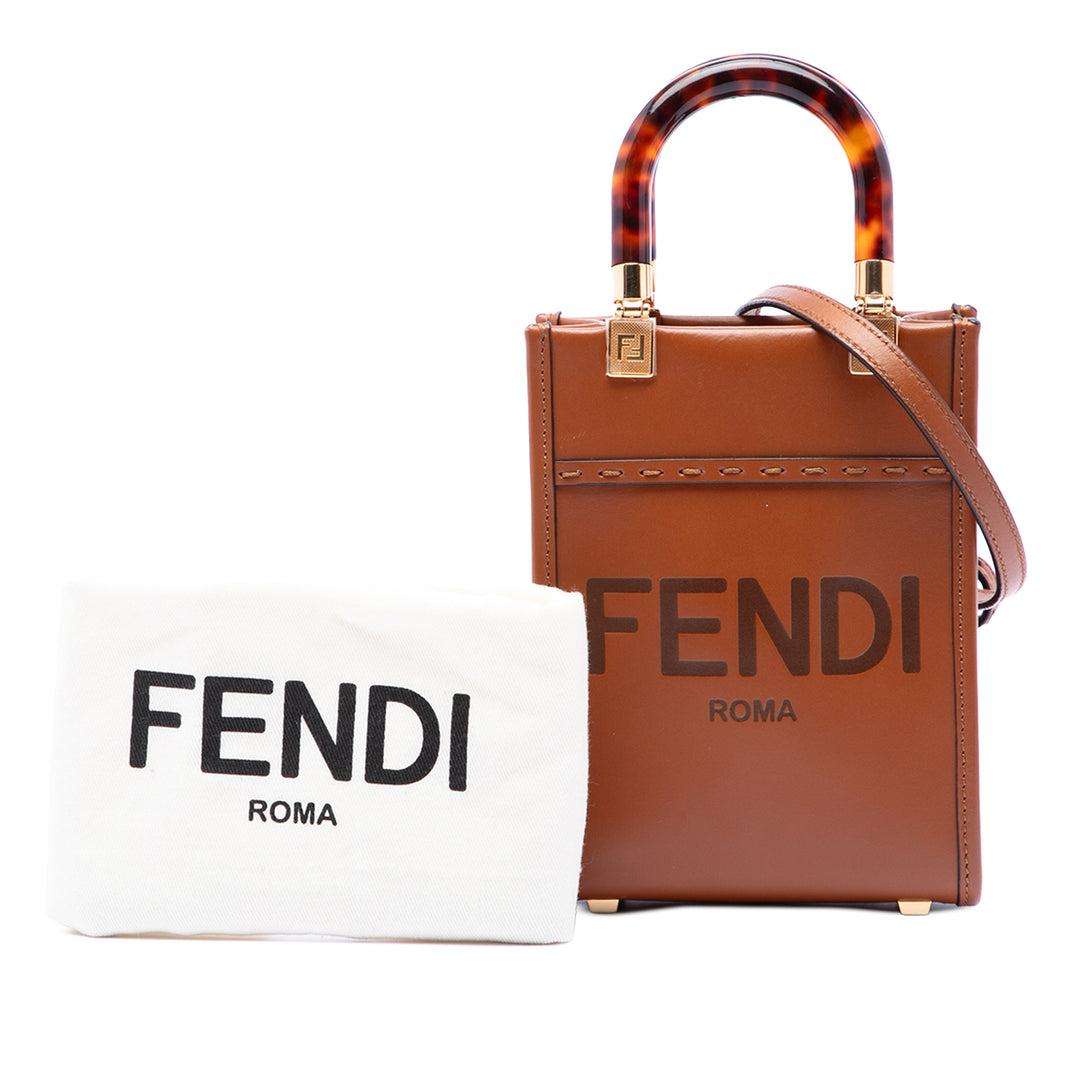 Fendi Mini Cuir Sunshine Shopper Cabas