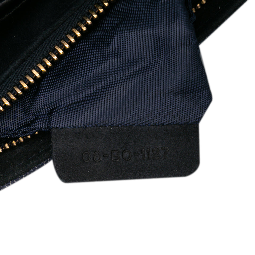 Dior Studded Jean Diorama Wallet on Chain Bleu