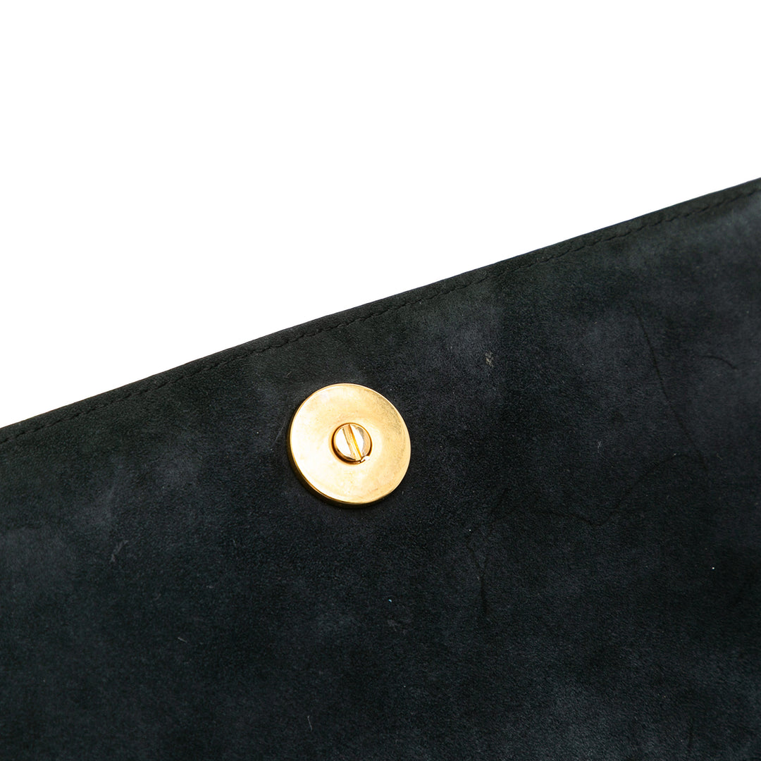 Dior Studded Jean Diorama Wallet on Chain Bleu