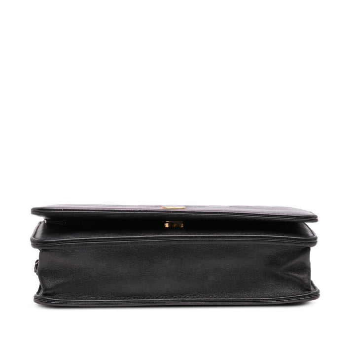 Quilted Aged Calfskin Gabrielle Wallet On Chain Black - Gaby Paris