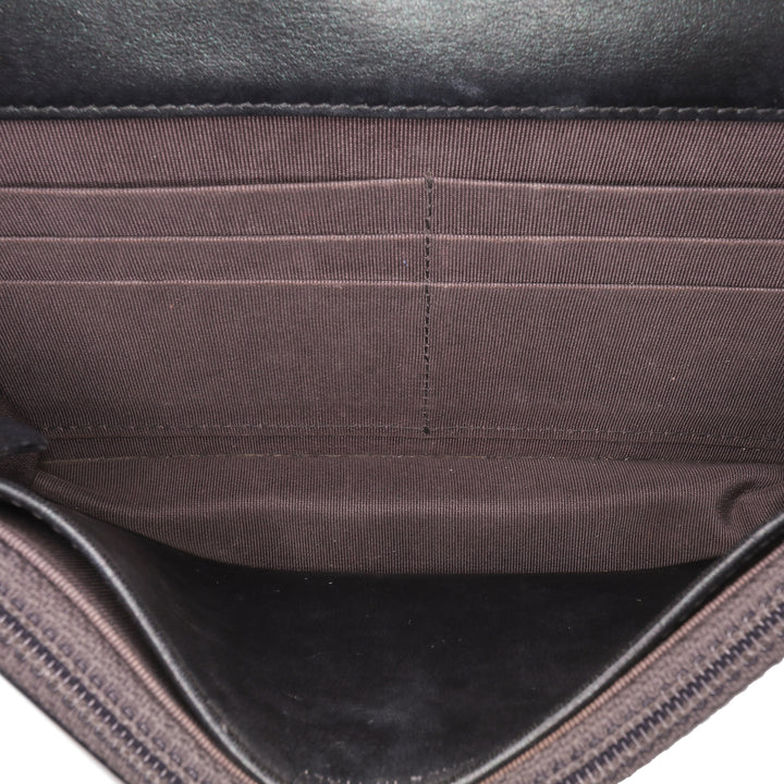 Quilted Aged Calfskin Gabrielle Wallet On Chain Black - Gaby Paris