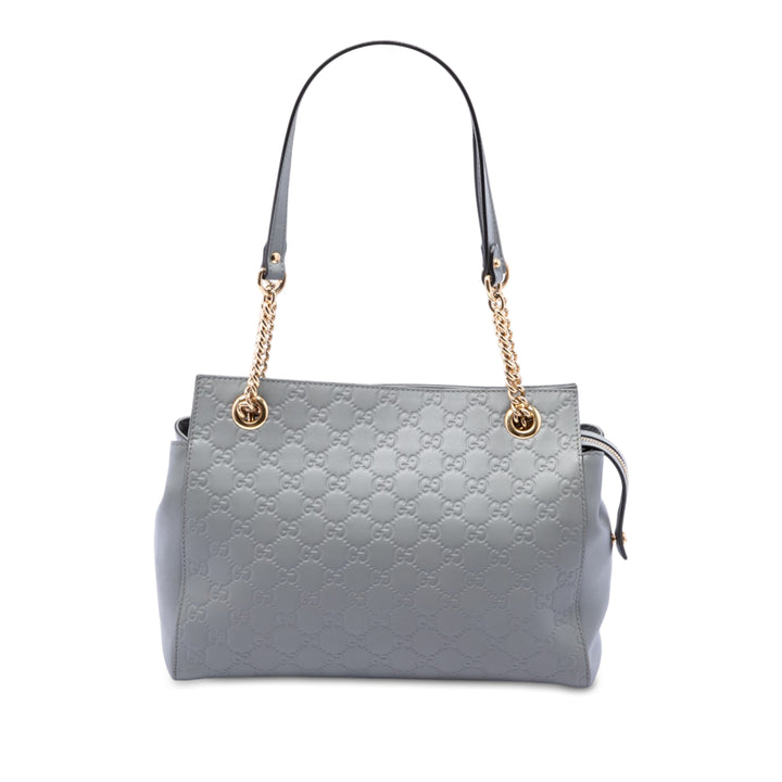 Gucci Sac porté épaule Guccissima Souple Moyen Gris – vue principale – GABY PARIS
