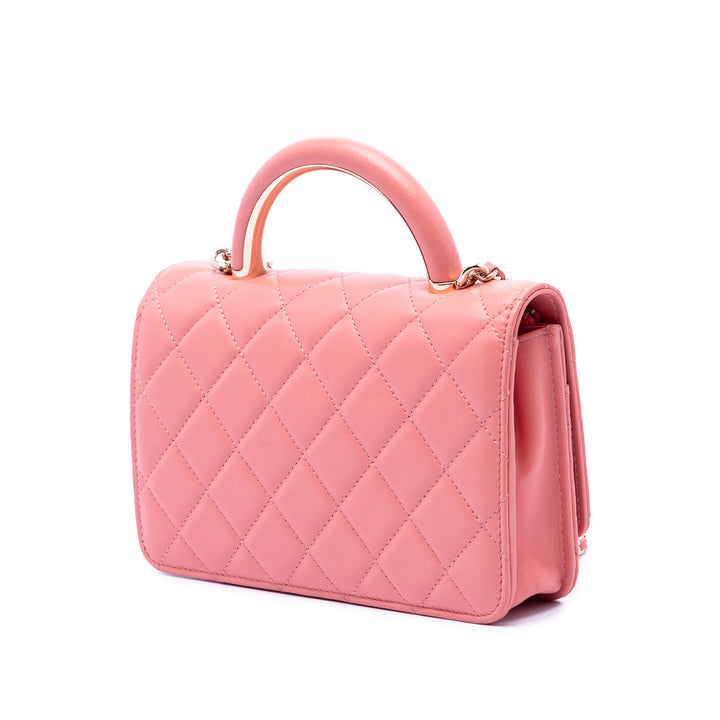 Chanel Mini Rectangular Cuir d’agneau Paris Le19M Charming anse supérieure à rabat