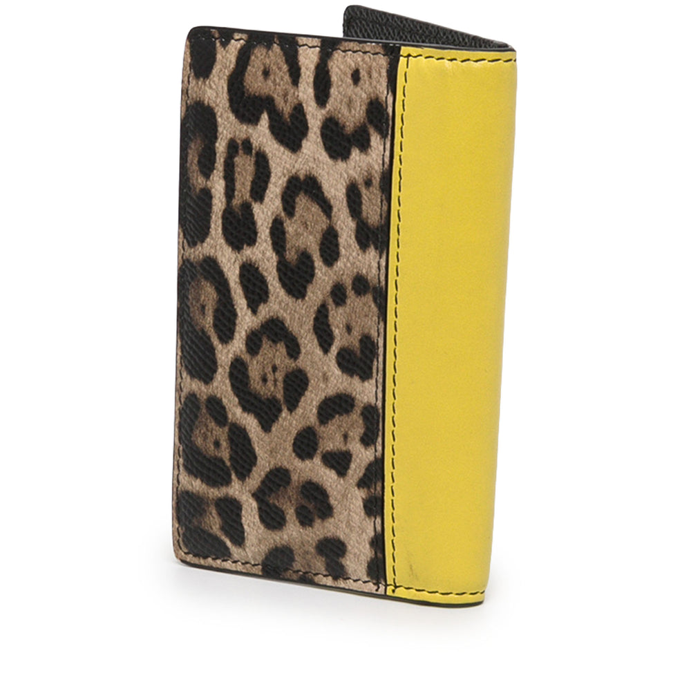 Dolce & Gabbana Porte-cartes Leopard Imprimé Dauphine Deux volets Cuir de veau Marron – vue 2 – GABY PARIS