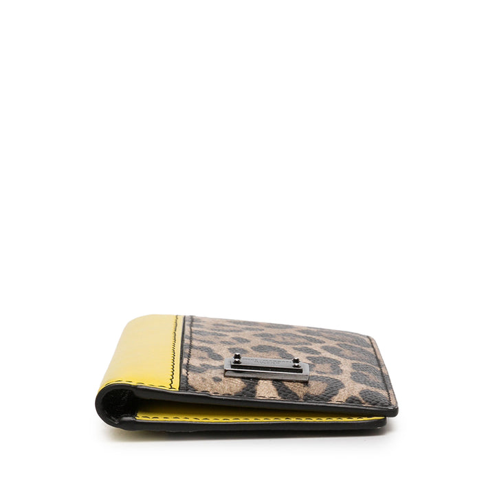 Dolce & Gabbana Porte-cartes Leopard Imprimé Dauphine Deux volets Cuir de veau Marron – vue 3 – GABY PARIS